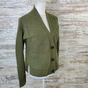J.Crew Green Long Sleeve V-Neck Button Up Cardigan Sweater Size XXS